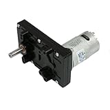 uxcell ギアモーター DC 24V 150mA 金属 電子部品 シルバートーン ブラック 1個入り