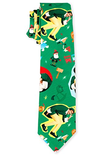 Men's The Festive Elf Holiday Ties Christmas Necktie in Green by Festified