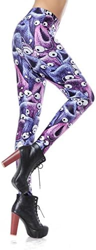 Sexyinlife Women's Fashion Cookie Monster Full-Printed Design Leggings Pants,Medium