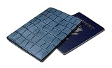 DataSafe Embossed 'Croc' Italian Leather Passport Security Wallet (Blue 'Croc')