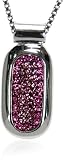 Sterling Silver Pink Cubic Zirconia Pave Pendant, 18