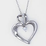 Ladies Cubic Zirconia Heart Pendant in 14k Gold