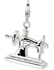Sterling Silver 3-D Enameled Sewing Machine w/Lobster Claw Clasp Clasp Charm