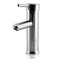 Modern Single Handle Centerset Bathroom Sink Tap Mixer with Round Spout, Chrome