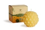 Long-lasting Sculpted 100% Pure Beeswax Candle, 4 inch Artichoke Sphere