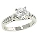 Round Channel Diamond Engagement Ring .12cttw (CZ ctr