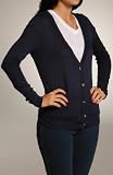 Three Dots Loose Rayon Jersey V-Neck Cardigan (DV768)