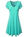 J.TOMSON Women's Short Sleeve V-neck Flared Dress MINT 2XL