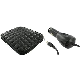 ASUS Eee PC 900HA 8.9-Inch Netbook Laptop Sleeve Slipcase with 12v Car Charger (Memory Foam with Faux Leather - Black)