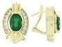 14K Yellow Gold Emerald and Diamond Earrings