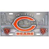 Chicago Bears Zinc License Plate - NFL Football Fan Shop Sports Team Merchandise 