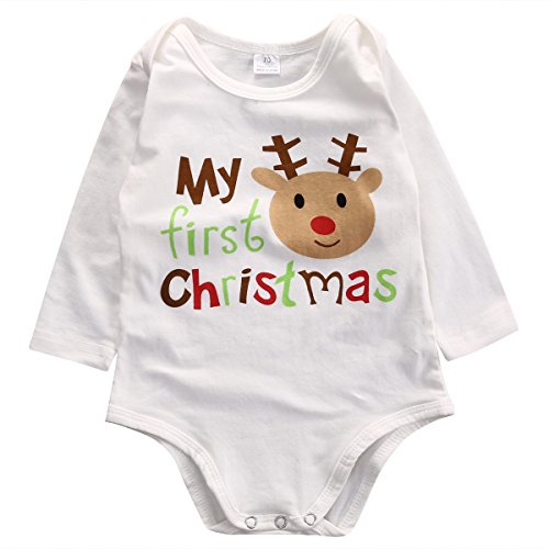 Baby Boys Girls My First Christmas Long Sleeve Bodysuit