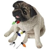 Sandicast Pug with Lights Holiday Ornament