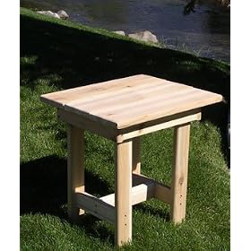 Adirondack End Table Hand Crafted in Natural Western Red Cedar by Cedar Chair Store