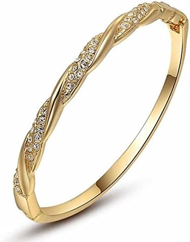 Ming Dynatie Women's Single diamond 18K Gold Plated Austrian Crystals Gold Jewelry Women Bracelets RXB0061