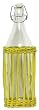 Hand Woven Lemon Yellow Painted Willow Basket with Glass Large Water Bottle 13"H 36oz Set / 2