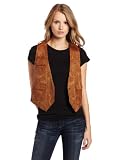 French Connection Women's Abby Leather Vest, Brown, 12