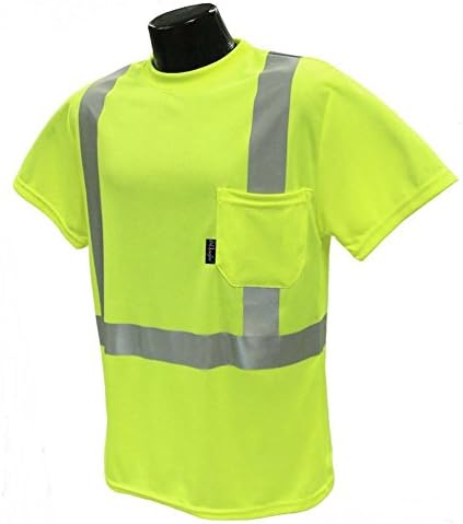 Shinefar Outdoor Running Jogging Sports Reflective Heat Lime Safety Shirt X-Large