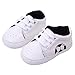 Fairy Season Toddler Prewalker Football Lace Up Sneaker Breathable PU Leather Trainers Shoes (12-18 Months, Black)