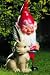 Zwerg mit Hase, 30cm groß