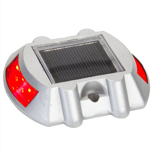 Solar Road Path Deck Dock Warning Lights with Red LEDs