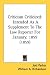 Books : Criticism Criticized: Intended As A Supplement To The Law Reporter For January, 1859 (1859)