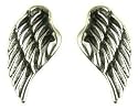 Silver Gents Silver Oxidised Wings Stud Earrings