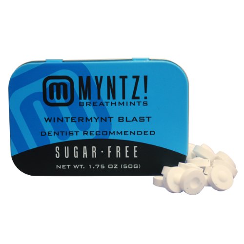 Dentist Recommended MYNTZ! Brand Mints - Wintermynt Blast Wintergreen Flavor 6 tins x 1.75 ounces per tin