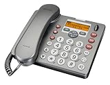Amplicomms Powertel 980 DECT/Corded Combo Phone Pack with Remote Emergency Pendant - Anthracite