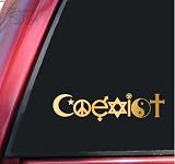 COEXIST - Promote Peace Vinyl Decal Sticker - Mirror Gold