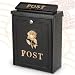 BLACK POST BOX GOLD ROSE DESIGN