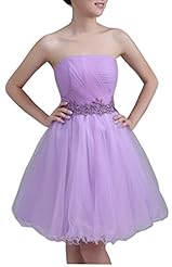 Sexy Strapless Tulle Knee Length Short Applique Bandage Dress/Evening Dress/Bridesmaid Dress/Prom Dress/Party Dress/Wedding Dress 