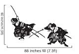 Vinyl Wall Art Decal Sticker Asian Japanese Samurai Fighters 88