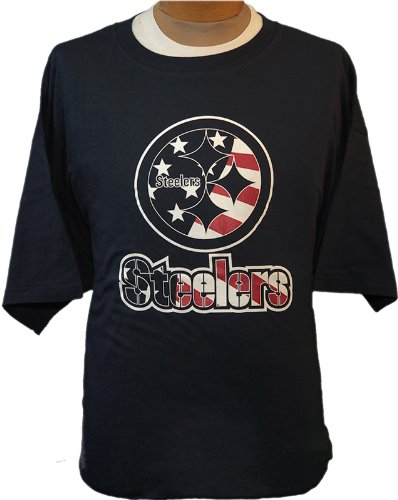 3XL NFL Pittsburgh Steelers Navy Short Sleeve T-shirt w/ American Flag logo