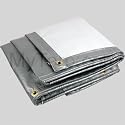 Super Heavy Duty Silver White Tarp 12'x24' - Made in USA