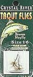 Crystal River Trout Flies - Brown Mayfly - Size 16 - 2 Pack