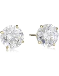 10k Gold Swarovski Zirconia Stud Earrings (3 cttw)