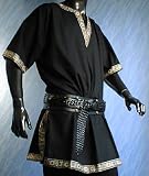 MITTELALTER EDELMANN TUNIKA BURGFEST RITTER GOTHIC GR- M-XXL-1460 schwarz