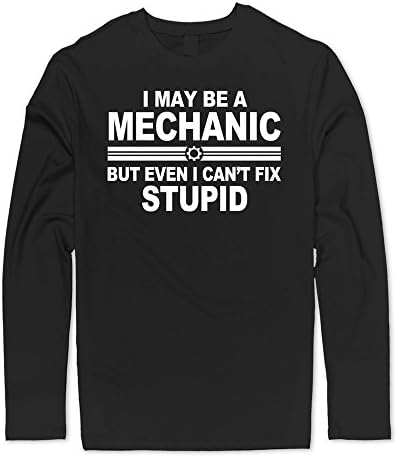 JIEN Men's Mechanic Fix Everything Long Sleeve T-shirt Black