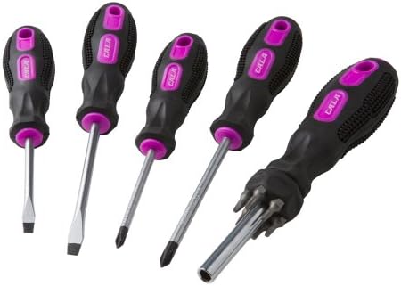 Cala Tools KDE5SDS Screwdriver Set, Pink, 11-Piece