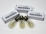 3 PACK of WB36X10003 General Electric Microwave Light Bulb Lamp 40 Watt 130 Volts