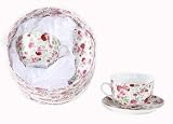 Caldo-Freddo CFS905-3 Flower Collection Large 16 oz Cup and 7 Inch Saucer Set - Col de Voza