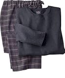 Woolrich Men's Flannel Plaid Pajama Set, ONYX PLAID (Black), Size XL