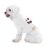 I Love/Heart Yoga Hooded (Hoody) T-Shirt with pocket for your Dog or Cat MEDIUM White