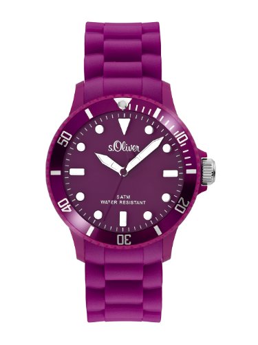 s.Oliver Unisex-Armbanduhr Silikon violett SO-2302-PQ Preisvergleich