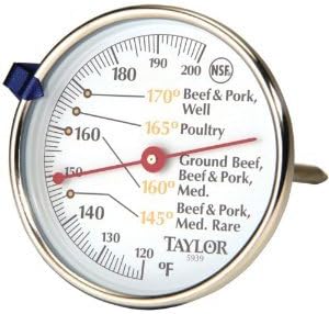 Taylor Meat Thermometer Meat 120 To 200 Deg F 2-3/4" Dia. Dial