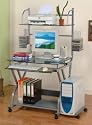 Computer Desk With Glass Shelves