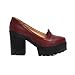 Show Shine Women's Fashion Platform High Chunky Heel Loafers Shoes