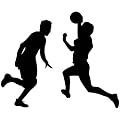 sticker 2 joueurs de handball - 36 cm x 30 cm
