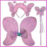 Pink Butterfly Fairy Dress Up Set (3pc)